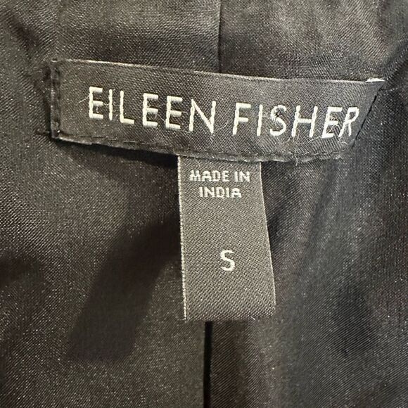 Eileen fisher open front trench coat silk blend gray - Picture 3 of 4